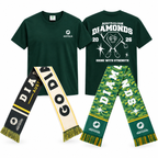 Deep Moss Tee + Diamonds Scarf Bundle
