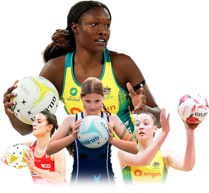 Australian Diamonds Netball players and other younger Australian Netball players part of Netball Australia