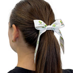 White Hair Bow with Diamonds Logo
