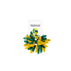 Diamonds Green and Gold Hair Pom-Pom Hair Bow