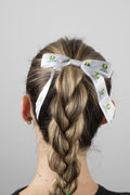 White Hair Bow with Diamonds Logo
